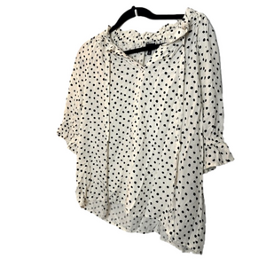 Who What Wear White Polka Dot Blouse
